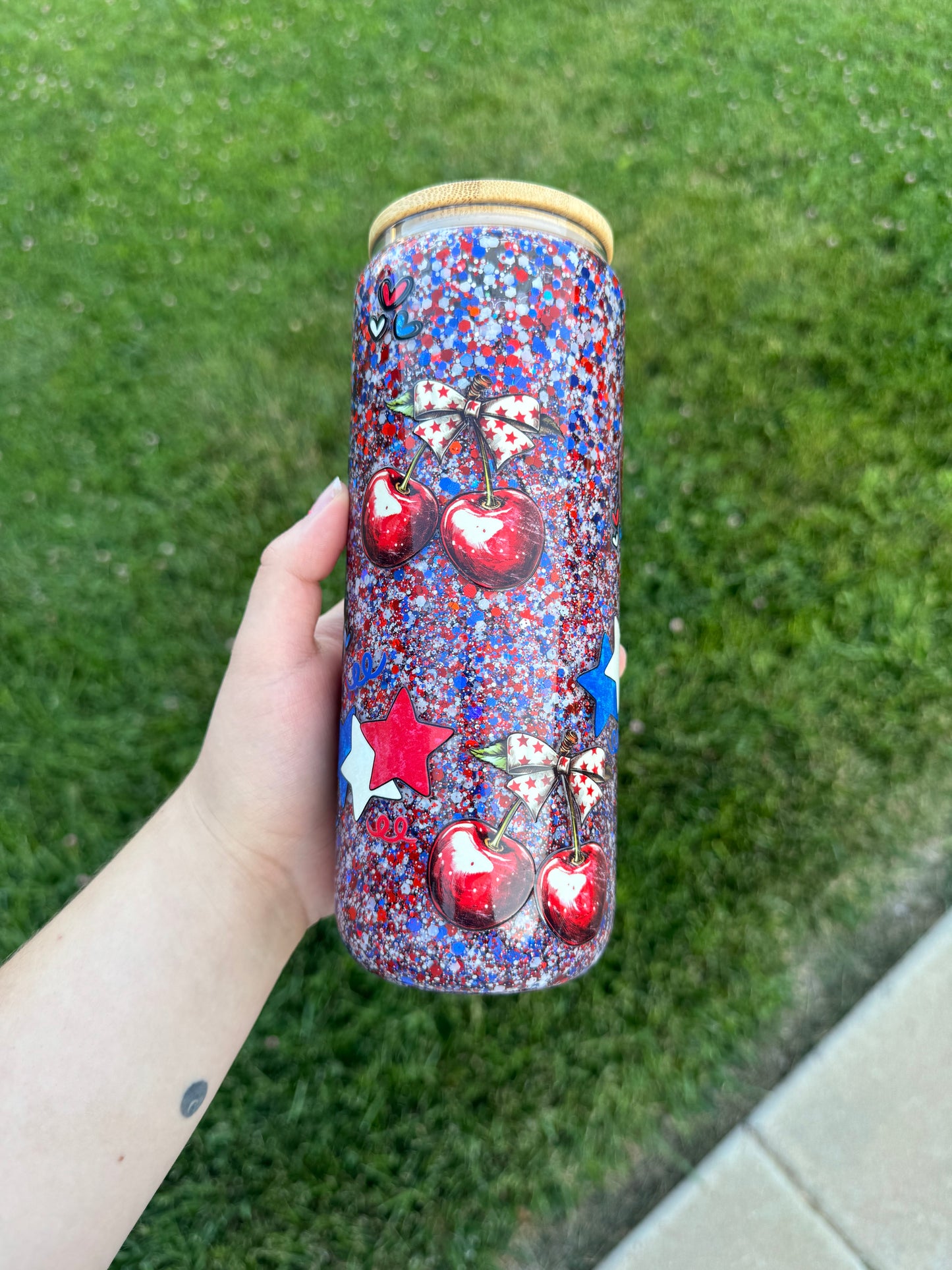 20oz GLASS 4th of july